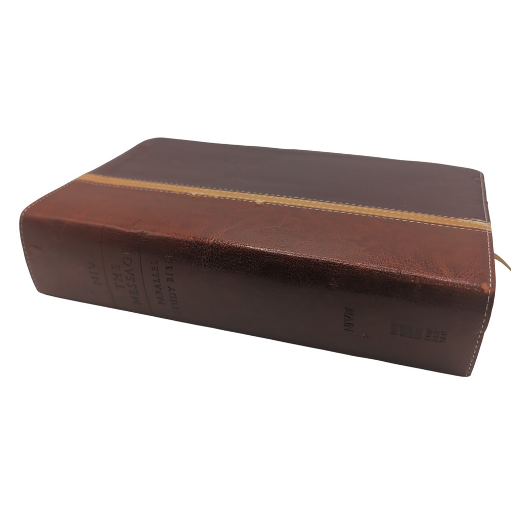 NIV The Message Parallel Study Bible Italian Duo-Tone Leather Zondervan